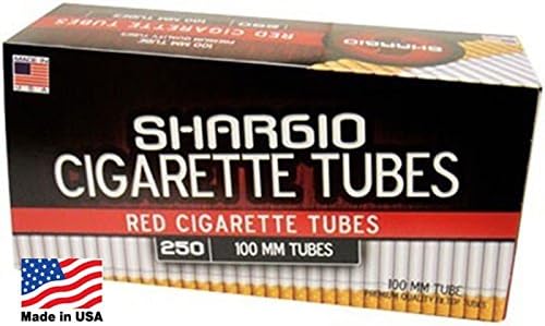 Shargio tubes 250 ct. Red 100's FREE cig case