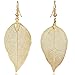 ZSE Jewelry Leaf Earring Vintage Golden Bohemian Pure Natural Leaf Charm Drop Earrings for Women