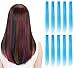 LiaSun 10Pcs/set Multi-Colors Straight Highlight Clip in Hair Extensions 20 Inch Colored Party Hair Pieces (Sky blue)