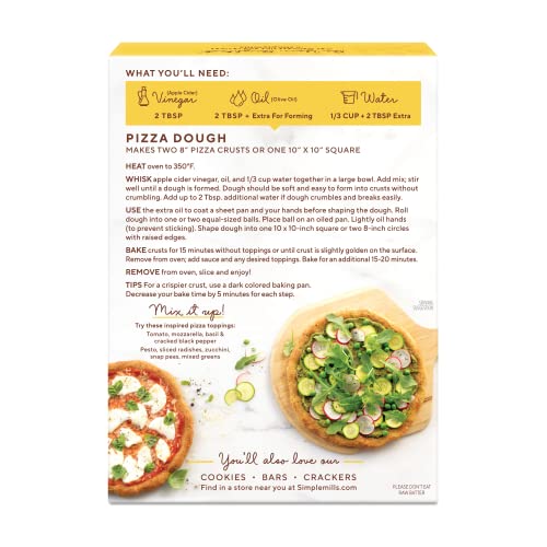 SIMPLE MILLS PIZZA DOUGH BAKING MIX, 9.8 OUNCE BOXES
