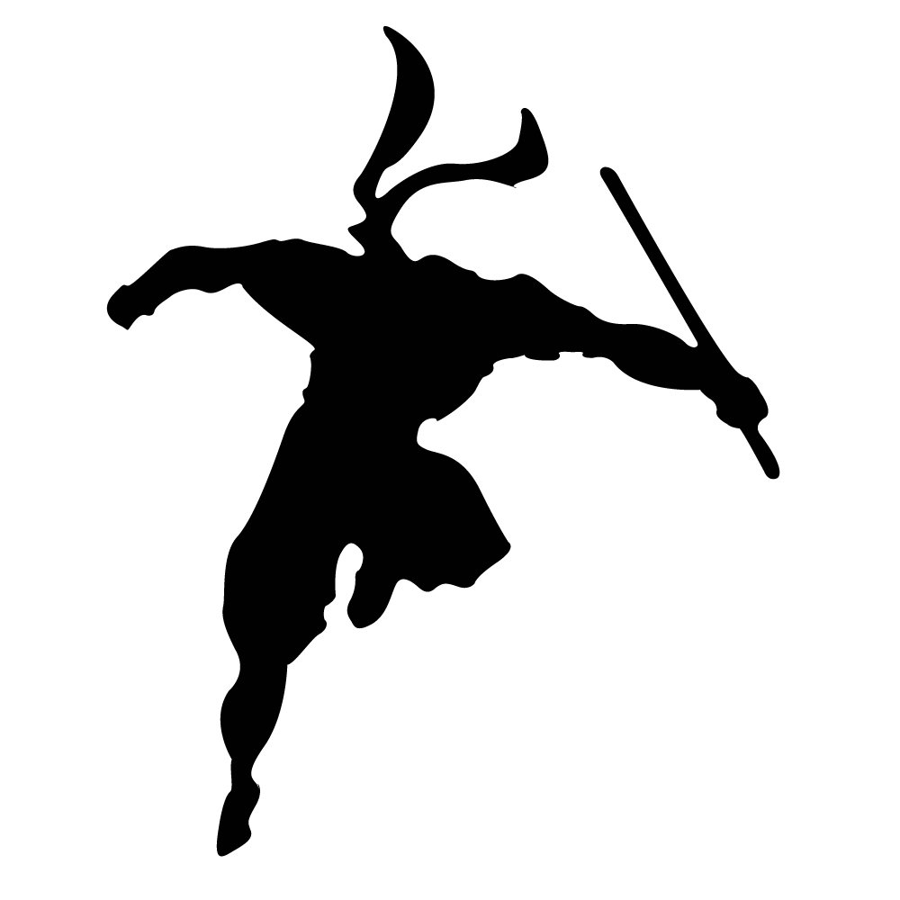 Auto Vynamics - NINJA-CHAR10-5-GBLA - Gloss Black Vinyl Ninja Warrior Silhouette Decal - Leaping/Jumping 02 Design - 4-by-5-inches - (1) Piece Kit - Single Decal