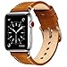 Mkeke Compatible with Apple Watch Band 38mm 40mm Genuine Leather iWatch Bands Vintage Brown