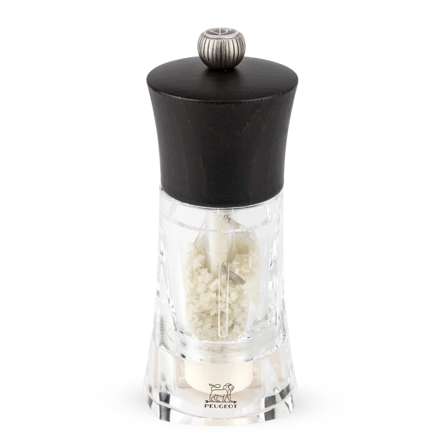 Peugeot - Oleron Manual Wet or Sea Salt Mill - Adjustable Grinder - Acrylic, Chocolate, 14 cm