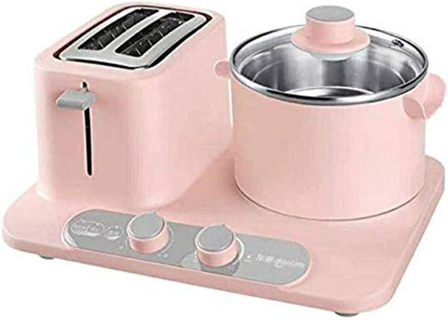 Jstyal968 Yalztc-zyq16 Multi-Function Breakfast Machine Three-in-one Toaster Soil Driver Automatic spit Driver Boiled Egg Fried Steak (Color : Pink)