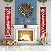D-FantiX Door Banner Merry Christmas Porch Sign Hanging Outdoor Indoor Xmas Decoration for Home Apartment, 73.6'' x 13.7'', Red