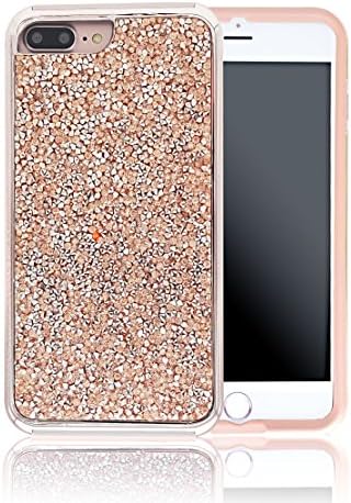 iPhone 7 Plus Case, Bling Glitter Crystal Dual Layer Shockproof Hard PC Back Soft TPU Inner Protective Cover Case for Apple iPhone 7 Plus 5.5 Inch (Rose Gold)