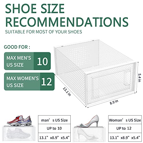 12 Pack Shoe Storage Boxes, DHMAKER Clear Shoe Boxes Stackable for