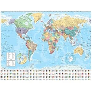 Collins World Wall Paper Map Landkaart – 31 maart 2022