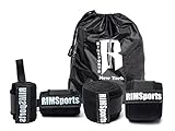 RIMSports Wrist Wrap - Knee Wrap Combo Best Knee Support for Squats - Ideal Wrist Straps for Weightlifting - Preferred Weightlifting Knee Wraps 80