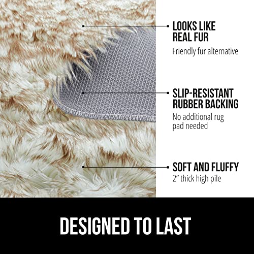 Gorilla Grip Fluffy Faux Fur Rug, 5x7, Machine Washable Soft Furry Area