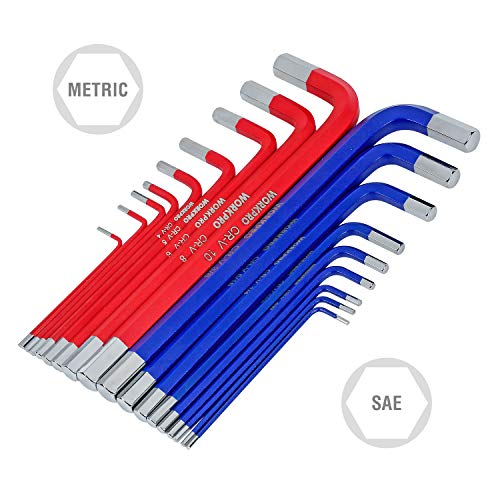 WORKPRO W022011A Hex Key Set, Metric/Imperial Allen Keys Set, Combined