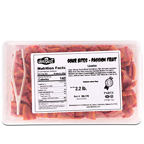 Sour Bites Passion Fruit Sour Belts Belts Pieces 35.2 Oz Tub