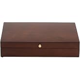 Reed &amp; Barton Eureka Mahogany Brown Flatware Chest, Silverware Storage Box | wood, anti-tarnish lining | stores 120 utensils | mahogany brown finish, silverware organizer with lid, dining kitchen decor