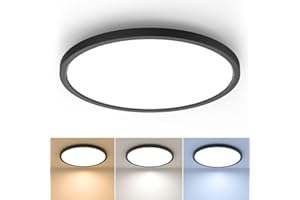 12 inch LED Flush Mount Dimmable Ceiling Light Fixture, Hepside 28W 3200LM LED Ceiling Light, 3000/4500/6000K Super Bright Ce