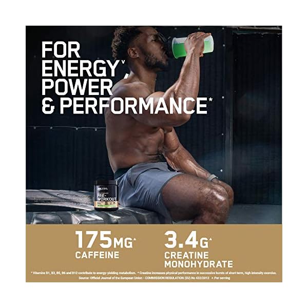 Optimum-Nutrition-Gold-Standard-Pre-Workout-Powder-Energy-Drink-with-Creatine-Monohydrate-Beta-Alanine-Caffeine-and-Vitamin-B-Complex-Watermelon-30-Servings-330-g-Packaging-May-Vary Optimum Nutrition Gold Standard Pre Workout Watermelon Flavoured Powder, 330g