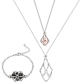 UNICRAFTALE 2Pcs Adjustable Crystal Holder Bracelet 2Pcs 2 Sizes Empty Stone Holder Nets Necklace Pendant with Empty Crystal Cage Brass Macrame Pouch for DIY Pendant Bracelet Necklaces Making