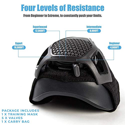 Lambow Workout Mask - High Altitude Elevation Simulation - for Gym, Cardio, Fitness, Running, Endurance and HIIT Training (sdvds) - Thumbnail 2