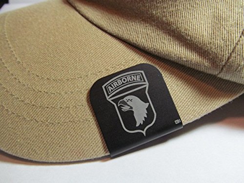 101st Airborne Patch Laser Etched Hat Clip Black