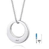 BEILIN Sterling Silver Circle of Life Eternity Memorial Urn Necklace Always with me Cremation Jewelry Pendant Necklaces for ashes