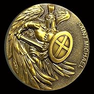 Saint Michael Guardian Angel Challenge Coin - Divine Protection Bible Verse Pocket Token Military Gift