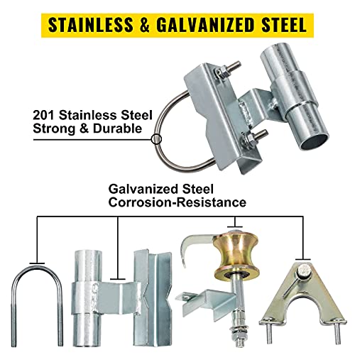 VEVOR Chain Link Rolling Gate Kit Galvanized Steel Rolling Fence 6 Universal Track Bracket Chain