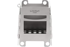 Portable Titanium Lightweight Folding Wood Stove Pocket Stove for Outdoor Camping Backpacking Cooking Picnic ZDHF