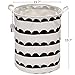 Sea Team Foldable Large Cylindric New French Style Canvas Fabric Storage Bin Storage Basket Organizer, Laundry Hamper for Blouse T-shirt Underwear etc., Color#3