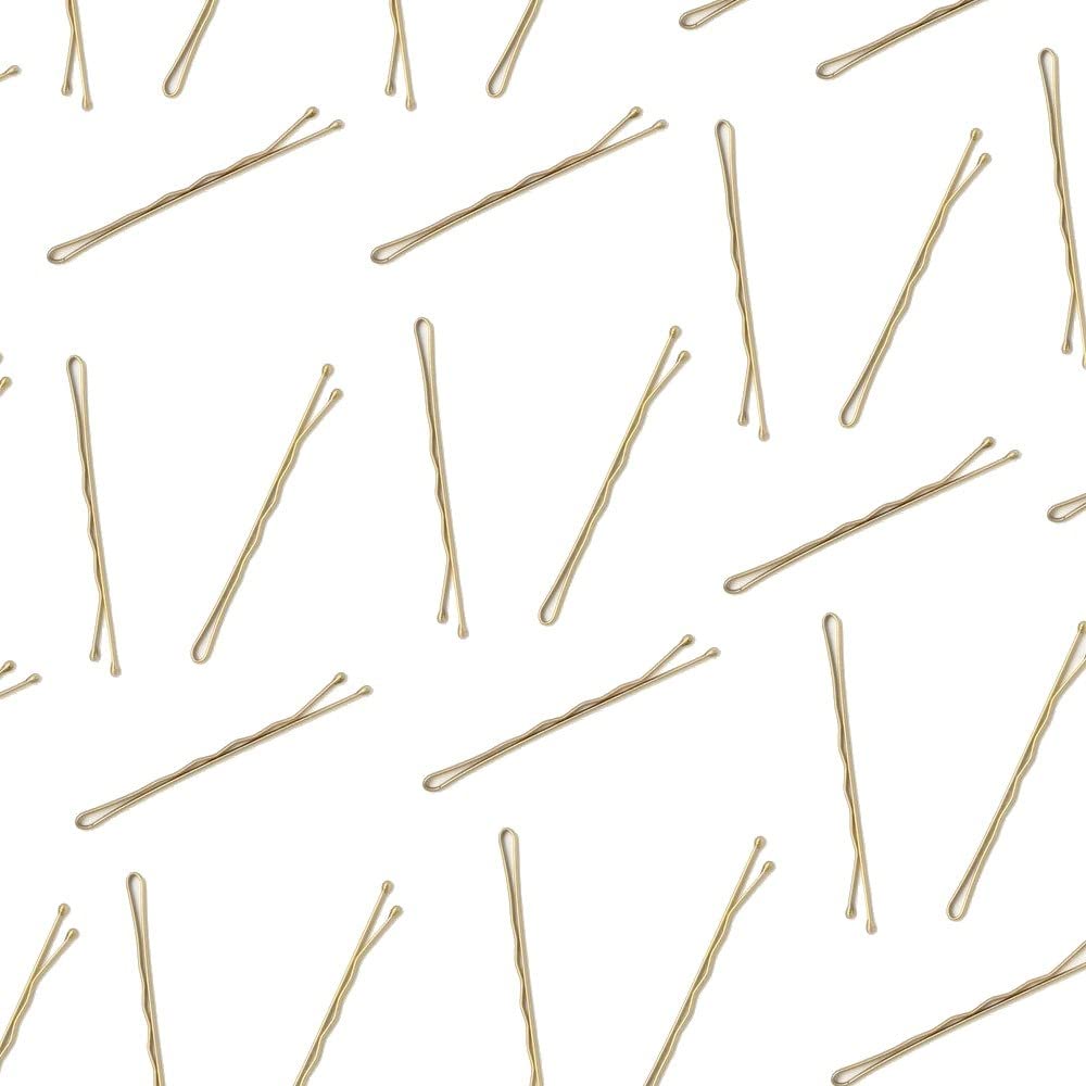 Topkids Accessories Hair Grips & Pins for Women & Girls - Bobby Pins, Kirby Grips, Small Hair Clips (65mm, Blonde Gold, 40pc)