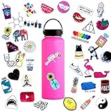 45pcs Water Bottle Sticker Decals Waterproof,Cute Bumper and Laptop Stickers for Girls,Computer,Car,Skateboard, Luggage,Snowboard[Not Random]