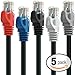 Mediabridge CAT6 Ethernet Patch Cable (5 ft) RJ45 Connectors with Gold Plated Contacts (10gbps) (5-Pack - 5 Foot) (Multicolor)