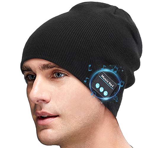 Miserwe Wireless Beanie Hat V5.0 Unisex Wireless Hat Headphones Winter Outdoor Sport Knit Cap with Wireless Stereo Headphone Headset Mic Hands Free Compatible with iPhone Android (Black) - Thumbnail 7