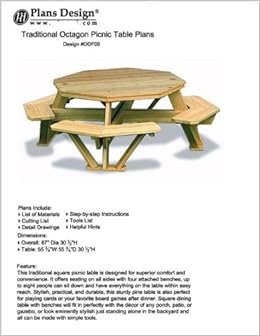 Traditional Octagon Picnic Table Plans / Pattern (How to 