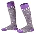 LULLABY KIDS Snow Ski Socks Lightweight Full Terry Warm Skiing Socks Toddler Snow Socks Merino Wool Socks Toddler, Blizzard Purple, 3-5 Years