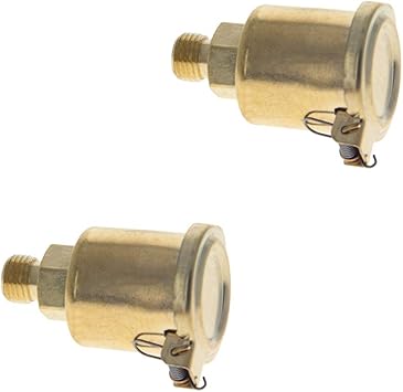 Othmro Machine Part Male Thread Spring Cap Grease Copper Plating On Iron Oil Cup 2pcs Amazon Com