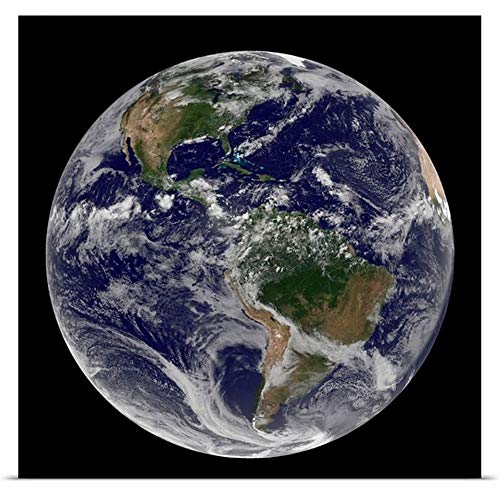 GREATBIGCANVAS Poster Print Entitled Full Earth Showing North America
and South America by Stocktrek Images 10"x10"