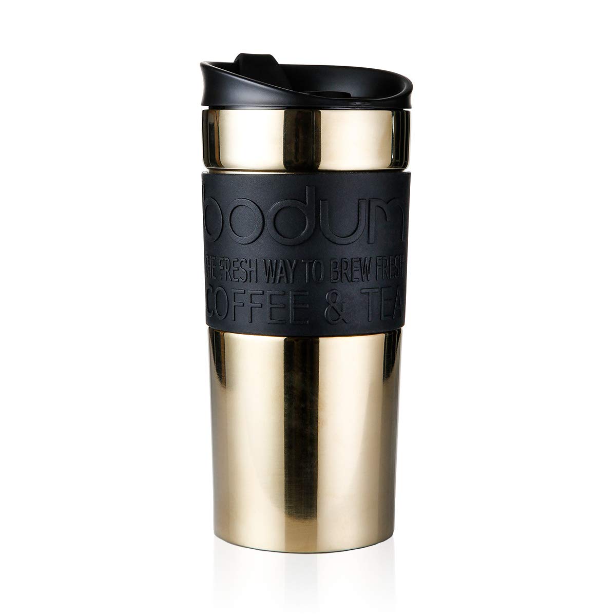 Bodum Vacuum Travel Mug, Flip Lid, Stainless Steel, Gold, 1 Count, 0.35 l (Pack of 1)