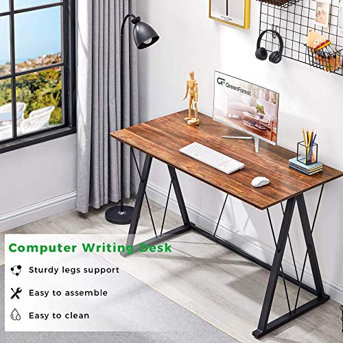 GreenForest Small Computer Desk 47 inches Home Office Desk with Triangle Legs Simple Writing Study Table Laptop Pc… - Image 4