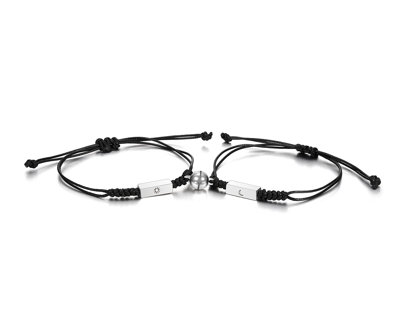 PiercingJak Sun and Moon Magnetic Couple Bracelets Mutual Attraction Friendship Bracelet Connecting Relationship Jewelry for Boyfriend Girlfriend Women Men BFF Best Friends