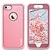 ULAK iPhone 8 & 7 Case, Shock-Absorbing Flexible Durability TPU Bumper Case, Durable Anti-Slip, Front and Back Hard PC Defensive Protection Cover for Apple iPhone 7 4.7 inch,Rose Gold Bling