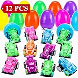 Sizonjoy 12 PCS Easter Eggs with Mini Pull Back Racing Cars Inside -2.36