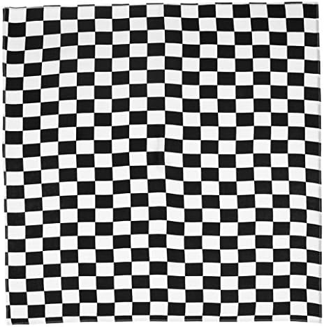 Hardli Checkered Flag Racing Bandana, Unisex Multi-Use Square Headband Motorcycle Outdoor Sports Hair Wrap Wristband,55x55cm