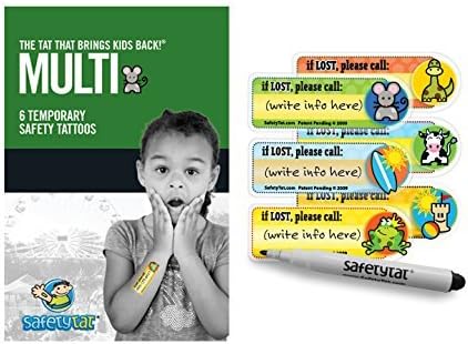 SafetyTat Child ID Tattoos (Multi-Design 6pk) by SafetyTat LLC