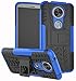 Yiakeng for Moto E5 Plus Case, Moto E5 Supra Case, Dual Layer shockproof Slim Protective with kickstand Phone Case Cover for Motorola Moto E Plus (5th Generation) (Blue)