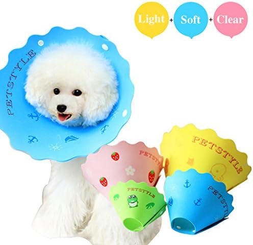 Vvhome Elizabeth Soft Foam Protective Collar Wound Healing Cone recovery E-Collar for Small Medium Large Dog Cat (S, Blue)