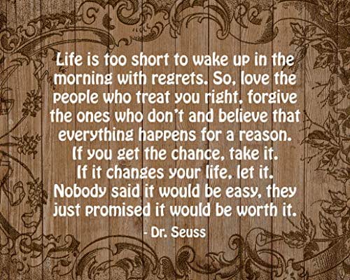 Amazon.com: Dr. Seuss Quotes Wall Art Sign-“Life Is Too Short To Wake
