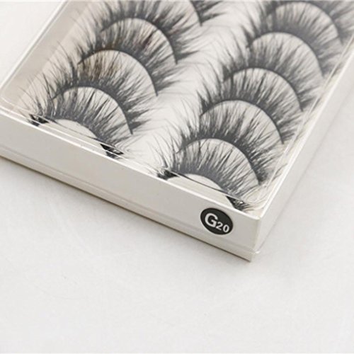 Oksale® 10 Pairs Thick Long Cross Party False Eyelashes Black Band Fake Eye Lashes (Black) - Thumbnail 4