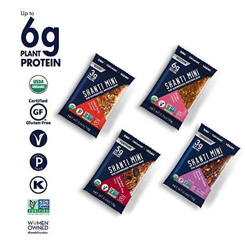 SHANTI BAR Vegan Organic Superfood Protein Bar (32 Count, Variety)