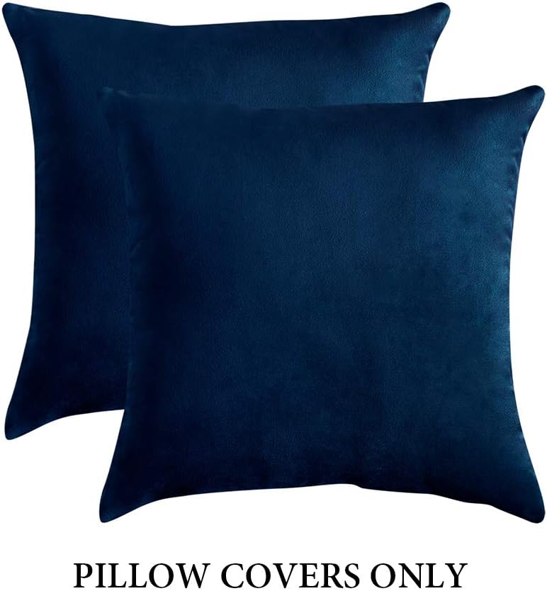 MIULEE Pack of 2, Velvet Soft Solid Decorative Square Throw Pillow Covers Set Cushion Case for Sofa Bedroom Car 18 x 18 Inch 45 x 45 cm: Home & Kitchen