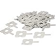 NIONSUPPLY 50pcs 4P H type T type Nickel Plated Steel Strips Sheet Soldering Tabs for DIY 18650 Lithium Battery Pack, Battery Connector Tab Battery Cell Spot Welding Welder (4P Square)