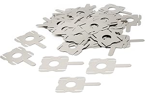 NIONSUPPLY 50pcs 4P H type T type Nickel Plated Steel Strips Sheet Soldering Tabs for DIY 18650 Lithium Battery Pack, Battery Connector Tab Battery Cell Spot Welding Welder (4P Square)